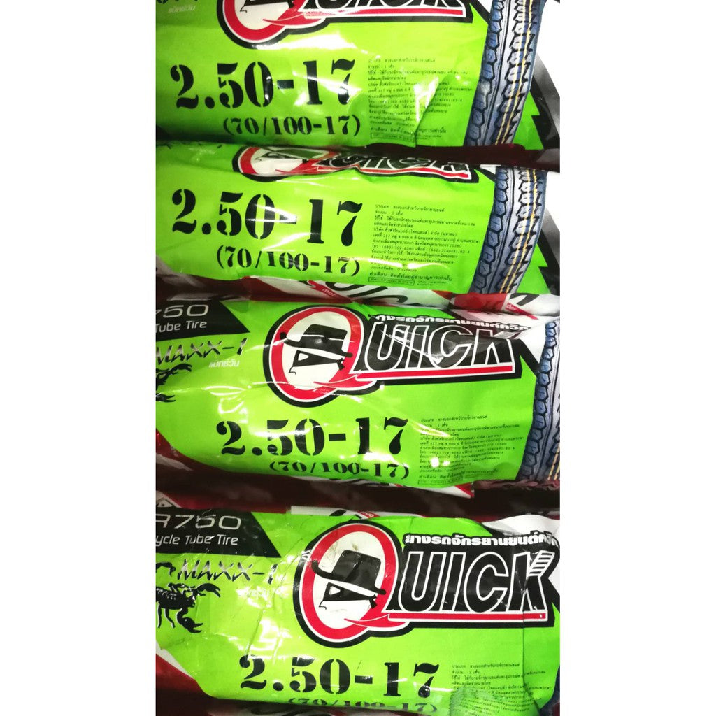 ยางนอก QUICK แก้มสูง  ขอบ17 ลายGR750 MAXX-1 ห่อสีแดง