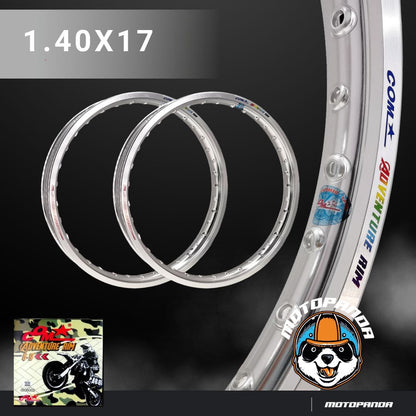 ล้อ COM ADVENTURE RIM 1.40 X 17 ขอบเรียบ มีหลายสี ล้อคอม ทรง ขอบเรียบ ขนาด 1.40 ขอบ 17 ของแท้ 100%
