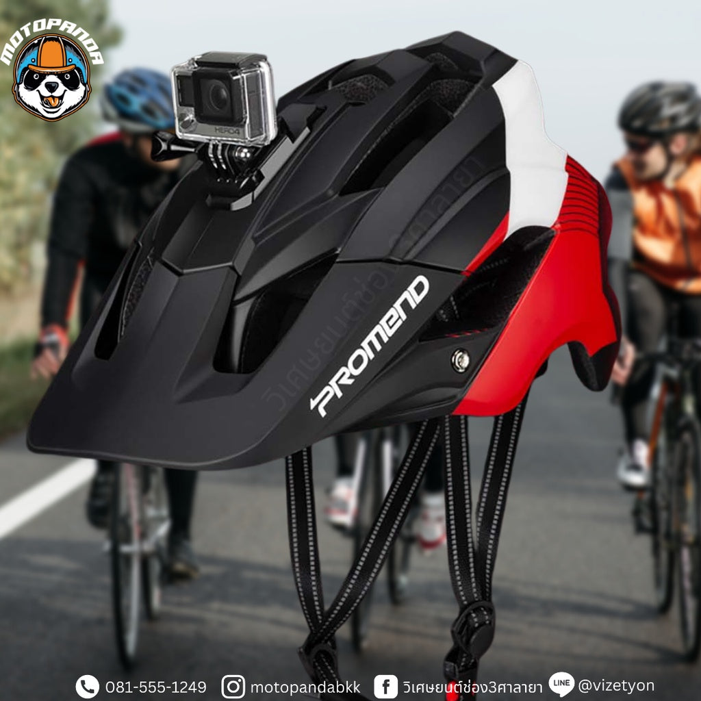 PROMEND Gopro หมวกกันน็อคจักรยาน หมวกกันน็อคสกู๊ตเตอร์  หมวกกันน็อคอัจฉริยะ  มีไฟปรับได้ หมวกกันน็อค หมวกจักรยาน