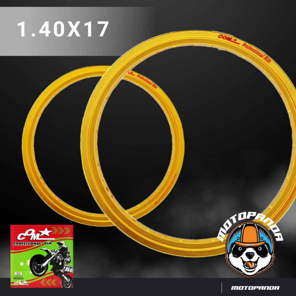 วงล้ออลูมิเนียม ล้อ COM AKRONT 1.40 X 17 สีทอง ขนาด 1.40 ขอบ 17 ของแท้ การันตีของแท้ 100% ราคาต่อวง