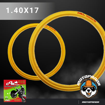 วงล้ออลูมิเนียม ล้อ COM AKRONT 1.40 X 17 สีทอง ขนาด 1.40 ขอบ 17 ของแท้ การันตีของแท้ 100% ราคาต่อวง